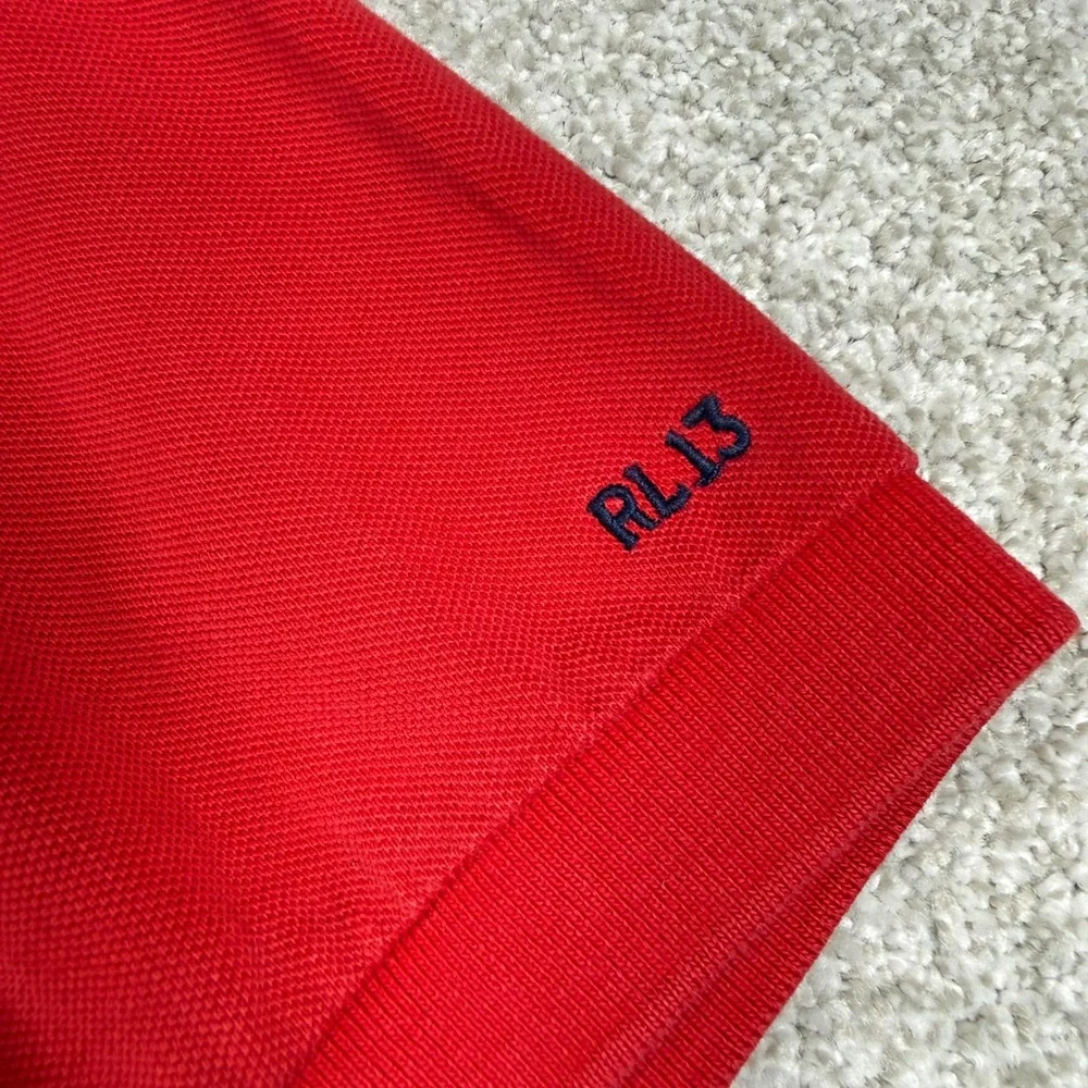 Polo Ralph Lauren Polo Shirt Men XL Red Polo Bear Embroidered USA Short Sleeve